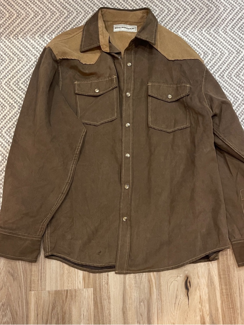 Bit & Bridle Brown and Tan Canvas Military Field Jacket